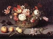 BOSSCHAERT, Johannes Basket of Flowers gh oil painting artist